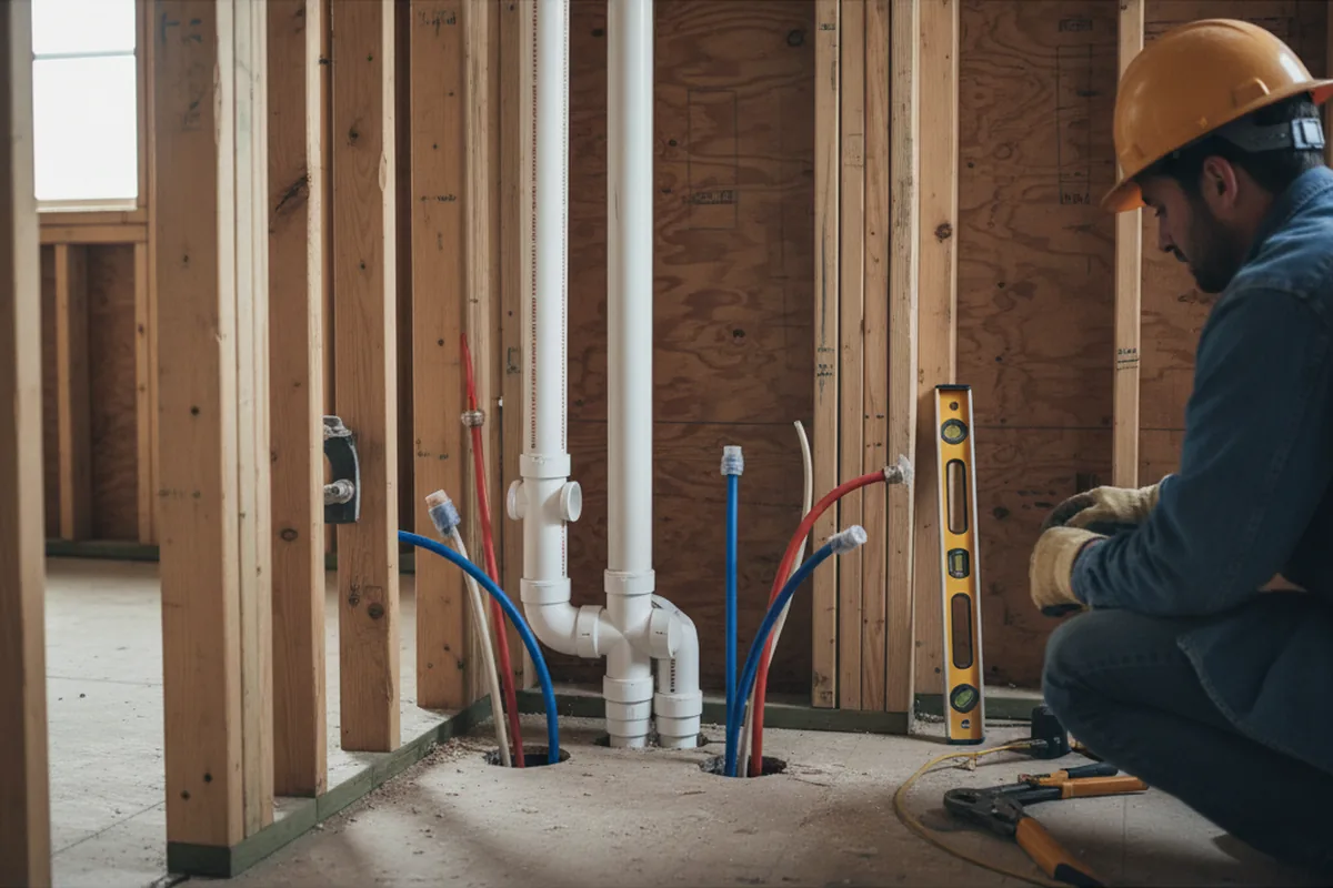 Drain and supply rough-in during Garbage Disposal Repair in Bandana